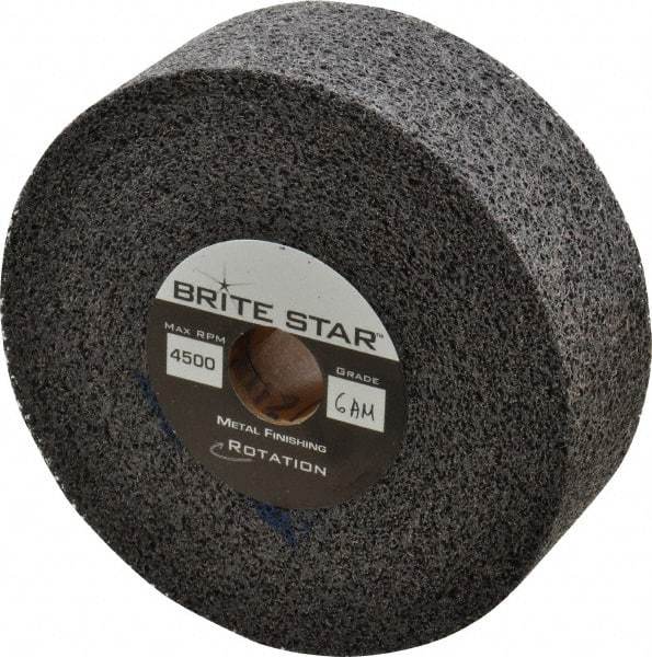 Brite Star - 6" Diam, 2" Face Width, 1" Center Hole, Medium Grade, Aluminum Oxide Deburring Wheel - Convolute, Medium Density 6 Grade, 6,000 RPM - Makers Industrial Supply