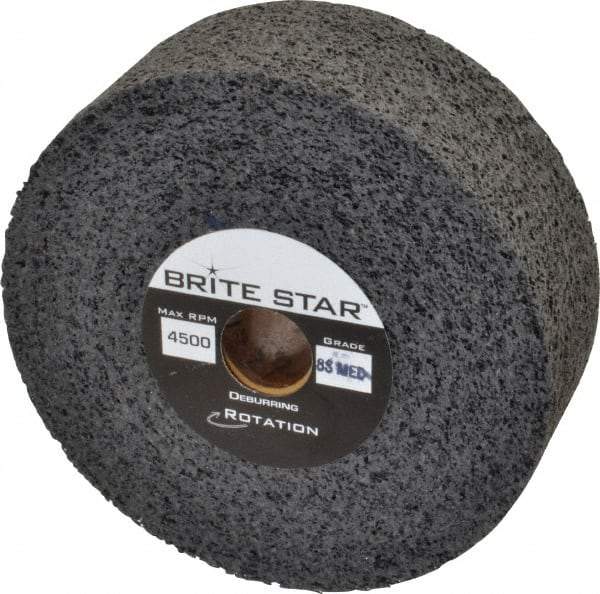 Brite Star - 6" Diam, 2" Face Width, 1" Center Hole, Medium Grade, Silicon Carbide Deburring Wheel - Convolute, Hard Density 8 Grade, 4,500 RPM - Makers Industrial Supply