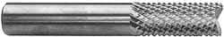 Accupro - 1/4" Diam, 1" LOC, Fishtail Point End, Solid Carbide Diamond Pattern Router Bit - Right Hand Cut, 3" OAL, 1/4" Shank Diam, Use on Fiberglass - Makers Industrial Supply