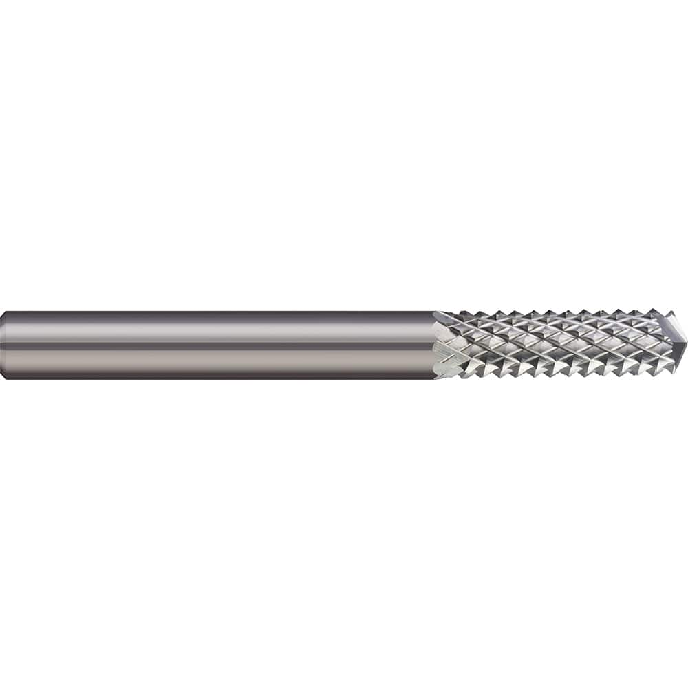 Micro 100 - 1/16" Diam, 0.188" LOC, 1/8" Shank Diam, 135° Drill Point Diamond-Pattern Router Bit - Exact Industrial Supply