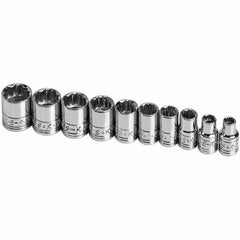 SK - 1/4" Drive Standard Socket Set - 5 to 14mm, Metric Measurement Standard - Makers Industrial Supply