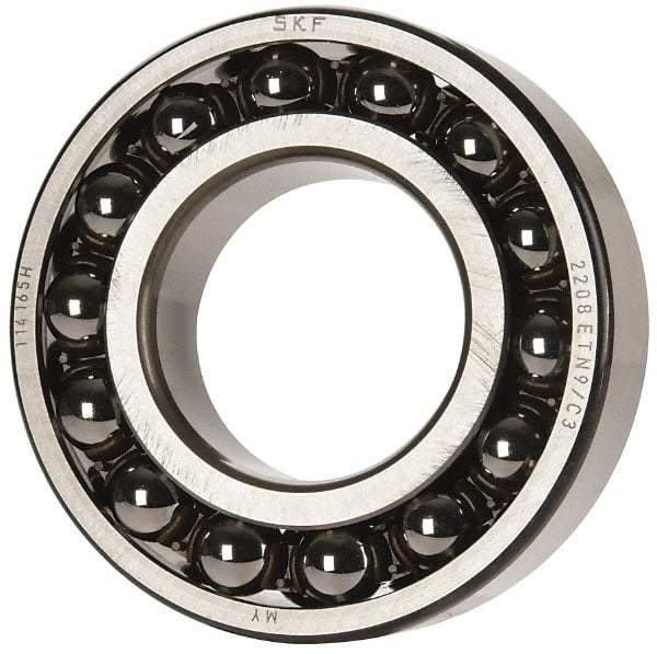 SKF - 40mm Bore Diam, 80mm OD, Open Self Aligning Radial Ball Bearing - 23mm Wide, 2 Rows, Round Bore, 2,250 Lb Static Capacity, 7,170 Lb Dynamic Capacity - Makers Industrial Supply