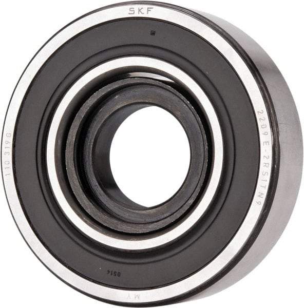 SKF - 45mm Bore Diam, 85mm OD, Double Seal Self Aligning Radial Ball Bearing - 23mm Wide, 2 Rows, Round Bore, 2,380 Lb Static Capacity, 7,310 Lb Dynamic Capacity - Makers Industrial Supply