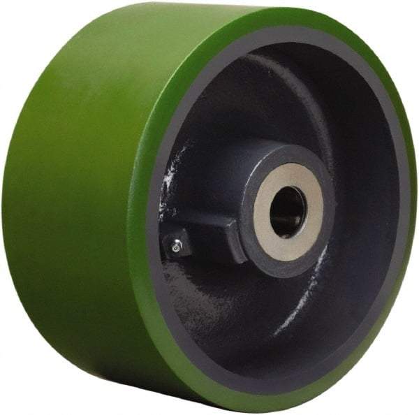 Hamilton - 10 Inch Diameter x 5 Inch Wide, Polyurethane on Cast Iron Caster Wheel - 5,000 Lb. Capacity, 5-1/4 Inch Hub Length, 1-1/4 Inch Axle Diameter, Straight Roller Bearing - Makers Industrial Supply