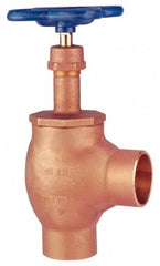 NIBCO - 1" Pipe, Class 125, Soldered Bronze Renewable Angle Gate Valve - 200 WOG, 125 WSP, Screw-In Bonnet - Makers Industrial Supply