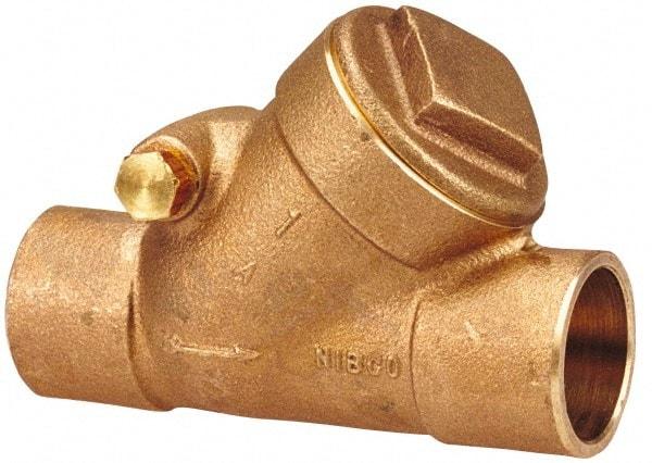 NIBCO - 1/2" Bronze Check Valve - Y-Pattern, Soldered x Soldered, 300 WOG - Makers Industrial Supply