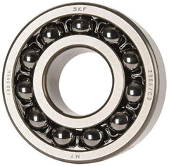 SKF - 30mm Bore Diam, 72mm OD, Open Self Aligning Radial Ball Bearing - 27mm Wide, 2 Rows, Round Bore, 1,980 Lb Static Capacity, 7,010 Lb Dynamic Capacity - Makers Industrial Supply