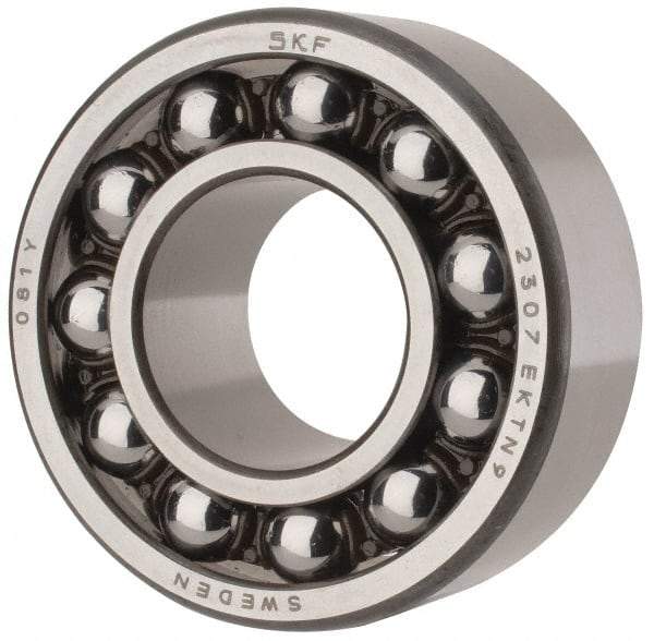 SKF - 35mm Bore Diam, 80mm OD, Open Self Aligning Radial Ball Bearing - 31mm Wide, 2 Rows, Round Bore, 2,520 Lb Static Capacity, 8,930 Lb Dynamic Capacity - Makers Industrial Supply