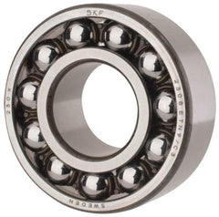 SKF - 40mm Bore Diam, 90mm OD, Open Self Aligning Radial Ball Bearing - 33mm Wide, 2 Rows, Round Bore, 3,600 Lb Static Capacity, 12,100 Lb Dynamic Capacity - Makers Industrial Supply