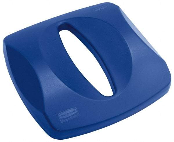 Rubbermaid - Square Lid for Use with 23 Gal Square Recycle Containers - Blue, Plastic, For 3569 - Makers Industrial Supply