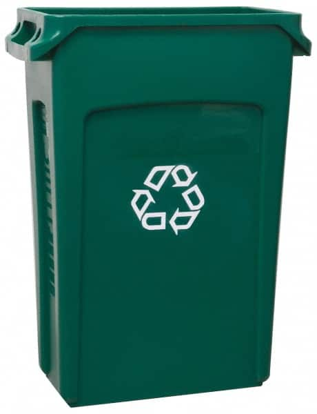 Rubbermaid - 23 Gal Green Rectangle Recycling Container - 30" High x 22" Long x 11" Wide - Makers Industrial Supply