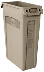 Rubbermaid - 23 Gal Beige Rectangle Trash Can - Polyethylene, 30" High x 22" Long x 11" Wide - Makers Industrial Supply