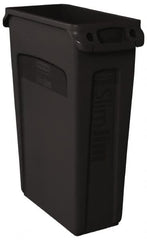 Rubbermaid - 23 Gal Black Rectangle Trash Can - Polyethylene, 30" High x 22" Long x 11" Wide - Makers Industrial Supply