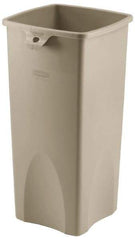 Rubbermaid - 23 Gal Beige Square Trash Can - Polyethylene, 30.9" High x 16-1/2" Long x 15-1/2" Wide - Makers Industrial Supply