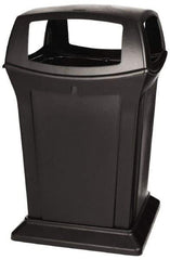 Rubbermaid - 45 Gal Black Square Trash Can - Polyethylene, 41-1/2" High x 24-7/8" Long x 24-7/8" Wide - Makers Industrial Supply