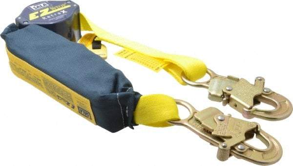 DBI/SALA - 6' Long, 310 Lb Capacity, Polyester Webbing Self-Retracting Lanyard - Yellow - Makers Industrial Supply