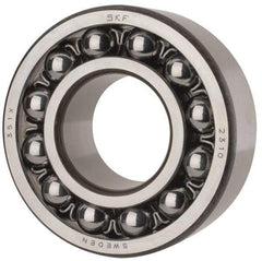 SKF - 50mm Bore Diam, 110mm OD, Open Self Aligning Radial Ball Bearing - 40mm Wide, 2 Rows, Round Bore, 4,500 Lb Static Capacity, 14,300 Lb Dynamic Capacity - Makers Industrial Supply