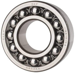 SKF - 50mm Bore Diam, 110mm OD, Open Self Aligning Radial Ball Bearing - 40mm Wide, 2 Rows, Round Bore, 4,500 Lb Static Capacity, 14,300 Lb Dynamic Capacity - Makers Industrial Supply