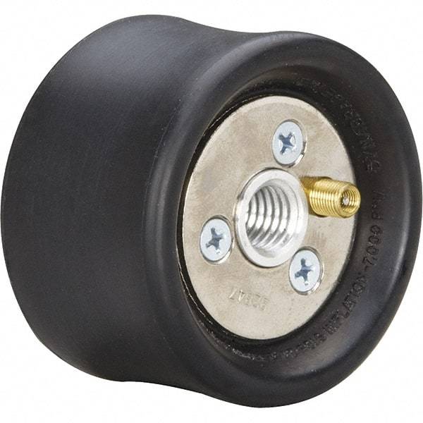 Dynabrade - 5" Wheel OD, 3-1/2" Wheel Width, 3,500 RPM, Composite, Pneumatic Wheel with Hub - 15-1/2" Long x 3-1/2" Wide, 5/8" Wheel Arbor Hole - Makers Industrial Supply