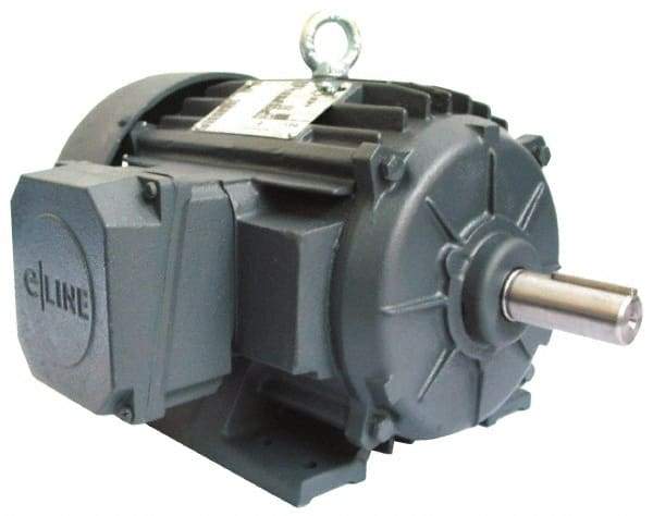 US Motors - 20 hp, TEFC Enclosure, No Thermal Protection, 1,175 RPM, 208-230/460 Volt, 60 Hz, Three Phase Energy Efficient Motor - Size 286 Frame, Rigid Mount, 1 Speed, Ball Bearings, 53.8-48.2/24.1 Full Load Amps, F Class Insulation, CCW Lead End - Makers Industrial Supply