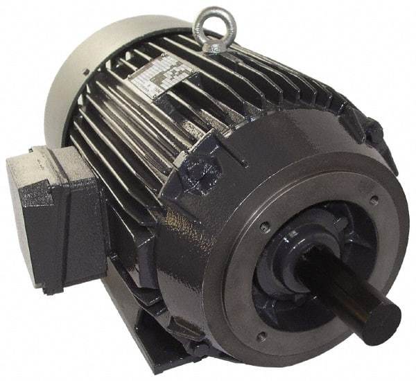 US Motors - 15 hp, TEFC Enclosure, No Thermal Protection, 3,540 RPM, 208-230/460 Volt, 60 Hz, Three Phase Energy Efficient Motor - Size 254 Frame, Rigid Mount, 1 Speed, Ball Bearings, 38.8-36.4/18.2 Full Load Amps, F Class Insulation, CCW Lead End - Makers Industrial Supply