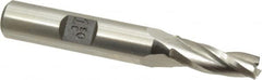 Made in USA - 1.5° Taper Angle per Side, 1/4" Small End Diam, 3/4" LOC, High Speed Steel 3 Flute Tapered Square End Mill - 2-7/8" OAL, 3/8" Shank Diam, Spiral Flute - Makers Industrial Supply