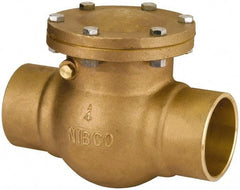 NIBCO - 2" Bronze Check Valve - Bolted Bonnet, Soldered x Soldered, 300 WOG - Makers Industrial Supply