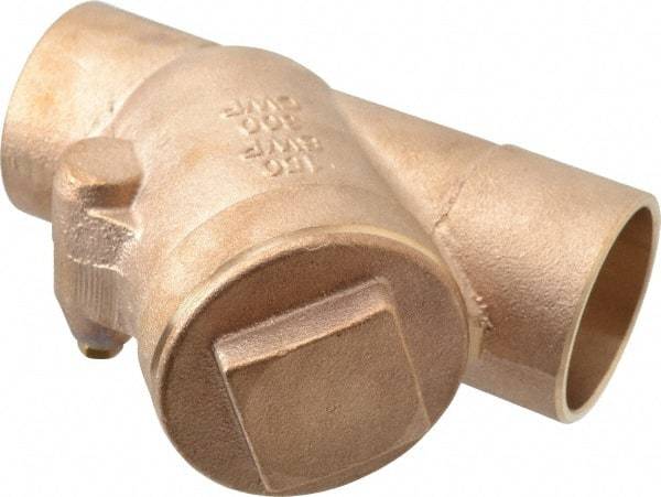 NIBCO - 2" Bronze Check Valve - Y-Pattern, Soldered x Soldered, 300 WOG - Makers Industrial Supply