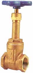 NIBCO - 1-1/2" Pipe, Class 125, Threaded Bronze Solid Wedge Rising Stem Gate Valve - 200 WOG, 125 WSP, Screw-In Bonnet - Makers Industrial Supply