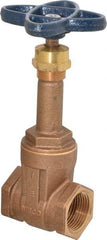 NIBCO - 1" Pipe, Class 125, Threaded Bronze Solid Wedge Rising Stem Gate Valve - 200 WOG, 125 WSP, Screw-In Bonnet - Makers Industrial Supply