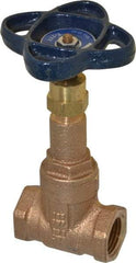 NIBCO - 1/2" Pipe, Class 125, Threaded Bronze Solid Wedge Rising Stem Gate Valve - 200 WOG, 125 WSP, Screw-In Bonnet - Makers Industrial Supply