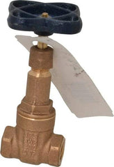 NIBCO - 1/4" Pipe, Class 125, Threaded Bronze Solid Wedge Rising Stem Gate Valve - 200 WOG, 125 WSP, Screw-In Bonnet - Makers Industrial Supply