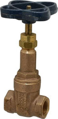 NIBCO - 3/8" Pipe, Class 125, Threaded Bronze Solid Wedge Rising Stem Gate Valve - 200 WOG, 125 WSP, Screw-In Bonnet - Makers Industrial Supply