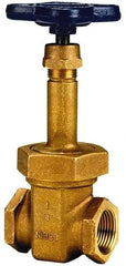 NIBCO - 1-1/4" Pipe, Class 125, Threaded Bronze Solid Wedge Rising Stem Gate Valve - 200 WOG, 125 WSP, Union Bonnet - Makers Industrial Supply