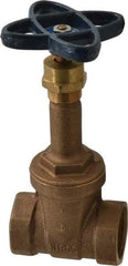 NIBCO - Class 150, Threaded Bronze Solid Wedge Rising Stem Gate Valve - 300 WOG, 150 WSP, Screw-In Bonnet - Makers Industrial Supply