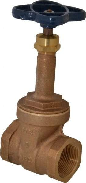 NIBCO - Class 125, Threaded Bronze Solid Wedge Rising Stem Gate Valve - 200 WOG, 125 WSP, Union Bonnet - Makers Industrial Supply