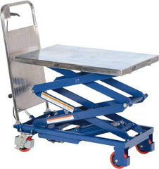 Vestil - 220 Lb Capacity Manual Scissor Elevating Cart - 10" to 51" Lift Height, 27-1/2" Platform Length x 17-1/2" Platform Width - Makers Industrial Supply