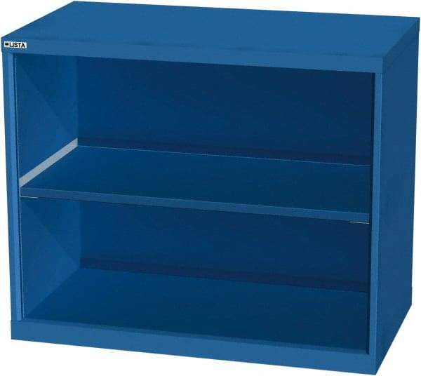 LISTA - 2 Shelf, 33-1/2" High x 40" Wide Bookcase - 22-1/2" Deep, Steel, Blue - Makers Industrial Supply