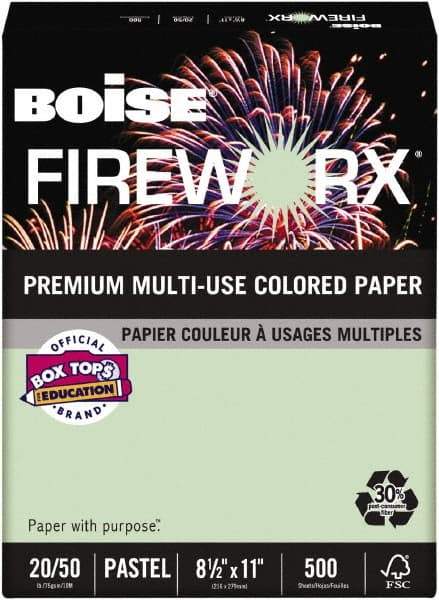 Boise - 8-1/2" x 11" Green Colored Copy Paper - Use with Laser Printers, Copiers, Plain Paper Fax Machines, Multifunction Machines - Makers Industrial Supply