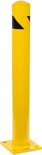 PRO-SAFE - 4-1/2" Diam x 36" High, Steel Bollard - 8" Wide x 8" Long Mounting Plate - Makers Industrial Supply