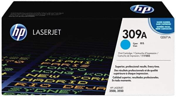 Hewlett-Packard - Cyan Toner Cartridge - Use with HP Color Laser Jet 3500, 3550 - Makers Industrial Supply