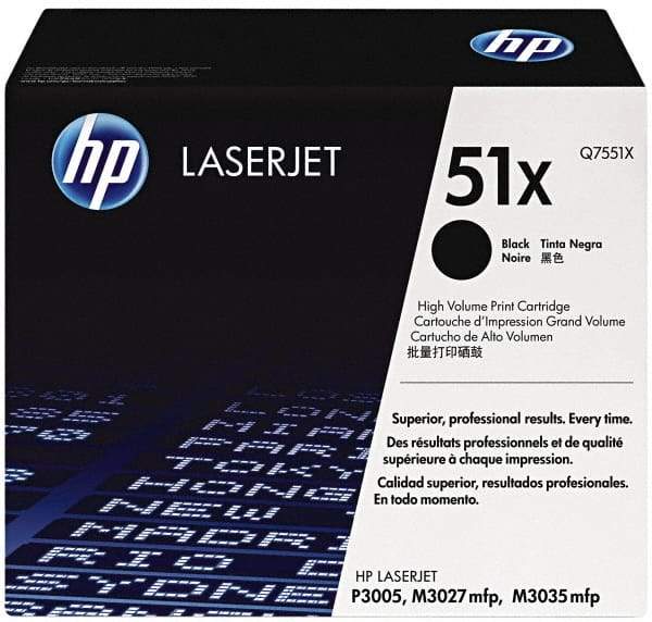 Hewlett-Packard - Black Toner Cartridge - Use with HP LaserJet M3027mfp, M3035mfp, P3005 - Makers Industrial Supply