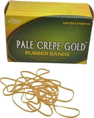 Alliance - 7 Inch Circumference, 1/8 Inch Wide, Pale Crepe Gold Rubber Band Strapping - 300 Pieces - Makers Industrial Supply