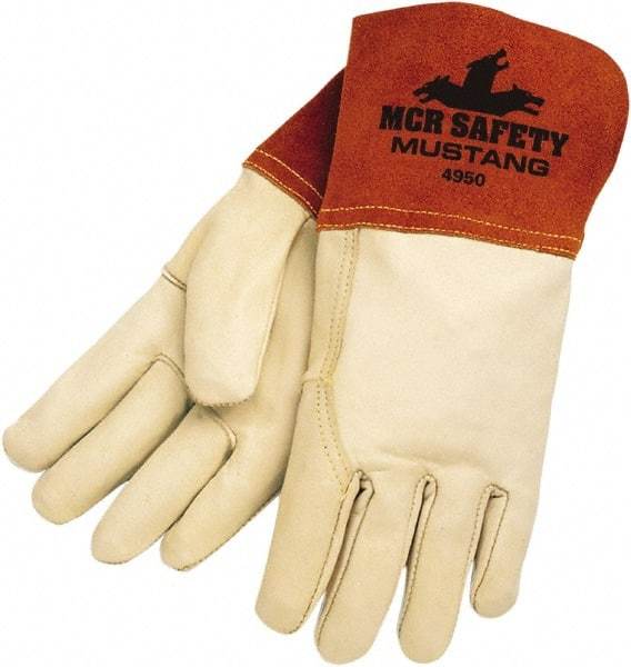 MCR Safety - Welder's & Heat Protective Gloves - GUNN TAN/ORG XL 1/PR MUSTANG TIG WELDER GLV - Makers Industrial Supply