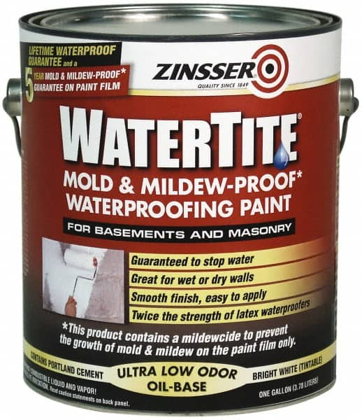 Zinsser - 1 Gal Bright White Semi Gloss Finish Latex Paint - 75 Sq Ft per Gal, Interior/Exterior, <400 gL VOC Compliance - Makers Industrial Supply