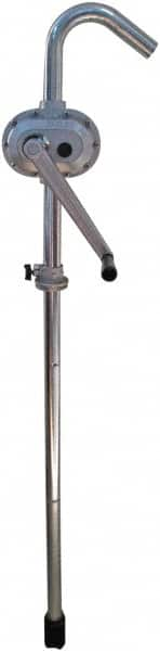 Value Collection - 1-1/4" Outlet, Aluminum Hand Operated Rotary Pump - 30 oz per Stroke, 51" OAL, For Fuel Oil, Kerosene, Gasoline, Antifreeze & Other Noncorrosive Fluids - Makers Industrial Supply