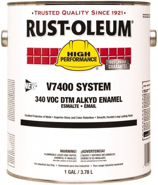 Rust-Oleum - 1 Gal Almond Gloss Finish Alkyd Enamel Paint - 230 to 425 Sq Ft per Gal, Interior/Exterior, Direct to Metal, <340 gL VOC Compliance - Makers Industrial Supply