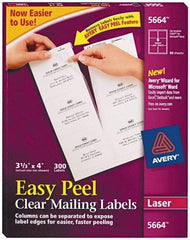 AVERY - 4" Long, Clear Shipping Label - For Laser Printers - Makers Industrial Supply