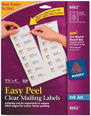 AVERY - 4" Long, Clear Shipping Label - For Inkjet Printers - Makers Industrial Supply