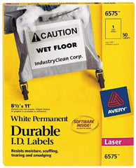 AVERY - 11" Long, White Paper Name Badge Labels - For Laser Printers - Makers Industrial Supply